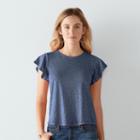 Women's Sonoma Goods For Life&trade; Flutter Tee, Size: Small, Dark Blue