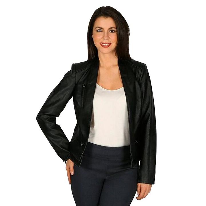 Women's Harve Benard Faux-leather Moto Jacket, Size: Small, Black