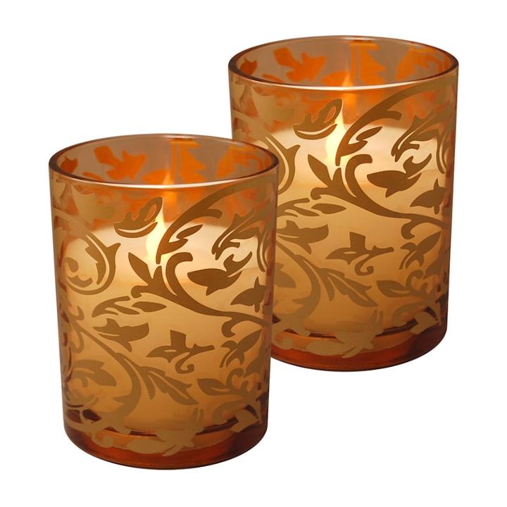 Lumabase Flameless Jacquard Timer Candle 2-piece Set, Adult Unisex, Silver