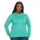 Plus Size Croft & Barrow&reg; Crewneck Tee, Women's, Size: 2xl, Turquoise/blue (turq/aqua)