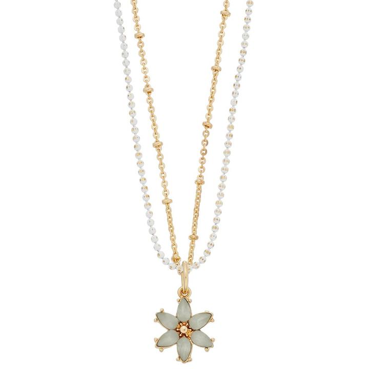 Lc Lauren Conrad Double Strand Flower Pendant Necklace, Women's, Blue