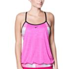 Women's Nike Layered Racerback Sport Tankini Top, Size: Medium, Purple