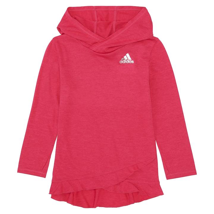 Girls 4-6x Adidas Ruffled Tulip-hem Hoodie, Size: 5, Brt Pink