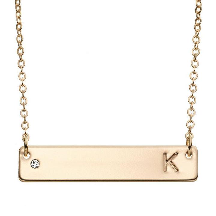 Apt. 9 Initial Bar Link Necklace (white)
