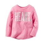 Girls 4-8 Carter's Heart Slubbed Tee, Girl's, Size: 4, Pink