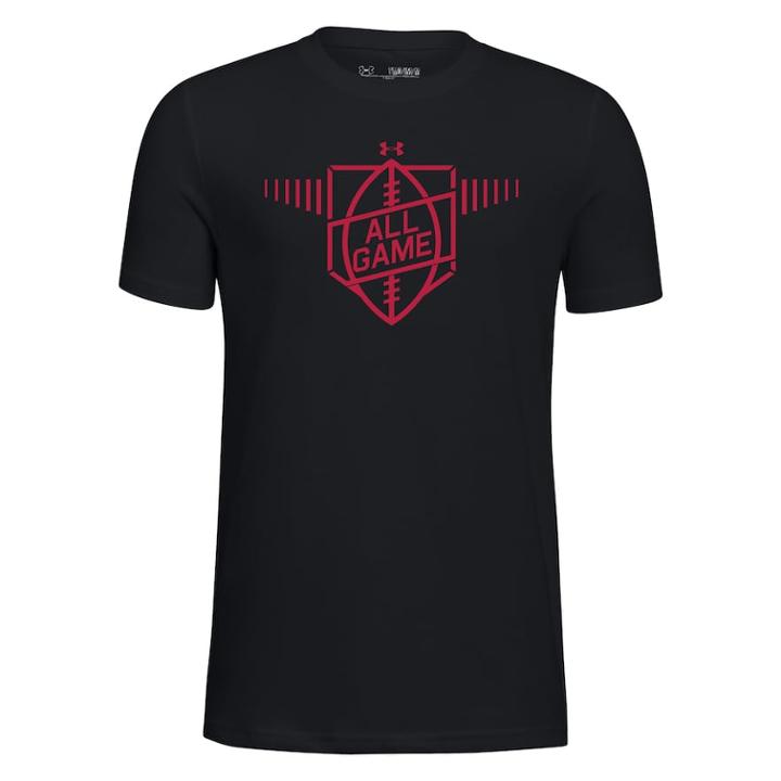 Boys 8-20 Under Armour Football Tee, Size: Small, Black