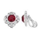 Napier Silver Plated Glass Stone Clip-on Earrings, Women's, Red