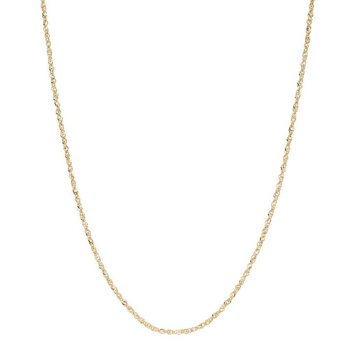 18k Gold Singapore Chain Necklace - 16 In, Women's, Size: 16, Yellow