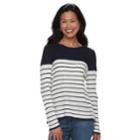 Women's Croft & Barrow&reg; Cozy Crewneck Sweater, Size: Xl, Dark Blue