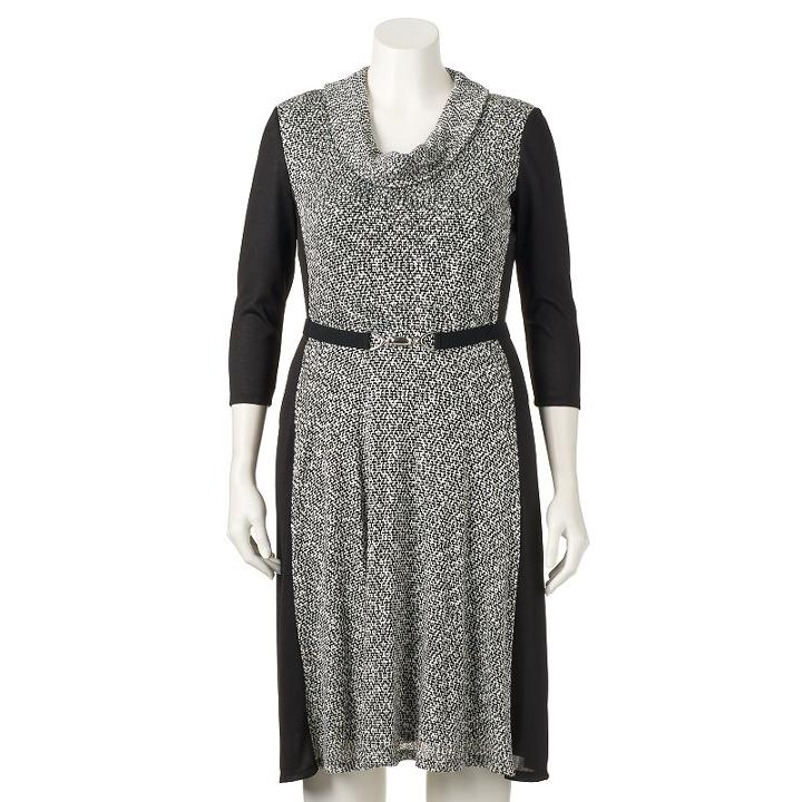 Women's Bethany Mixed-media Sweaterdress, Size: Large, White Oth