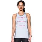 Women's Under Armour Power In Pink Power Strength Belief Graphic Tank, Size: Xs, Grey Other
