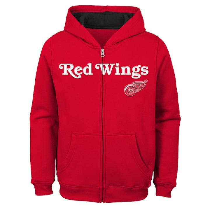 Boys 8-20 Detroit Red Wings Stated Fleece Hoodie, Size: Xl 18-20