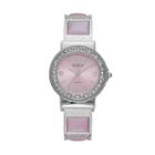 Studio Time Women's Crystal Cuff Watch, Size: Medium, Pink