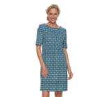 Women's Croft & Barrow&reg; Print Shift Dress, Size: Large, Black