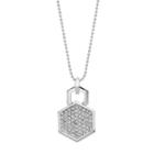 Coco Lane Hexagon Pendant Necklace, Women's, Size: 17, Grey