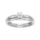 10k Gold 1/10 Carat T.w. Diamond Flower Engagement Ring Set, Women's, Size: 6, White