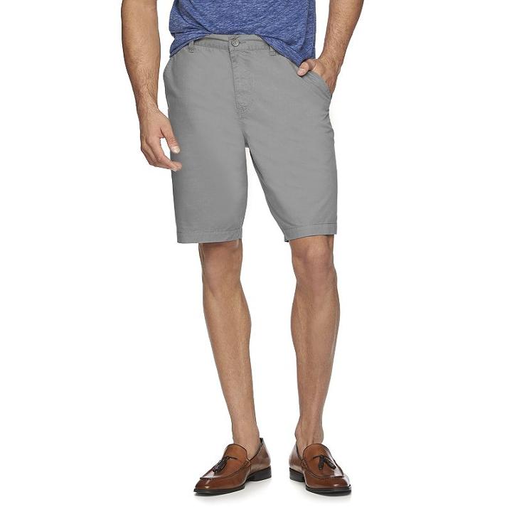 Men's Marc Anthony Slim-fit Twill Flat-front Shorts, Size: 40, Med Grey