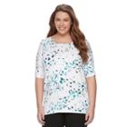 Plus Size Apt. 9&reg; Splatter Dolman Tee, Women's, Size: 1xl, White