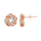 10k Gold 1/5 Carat T.w. Love Knot Stud Earrings, Women's, White