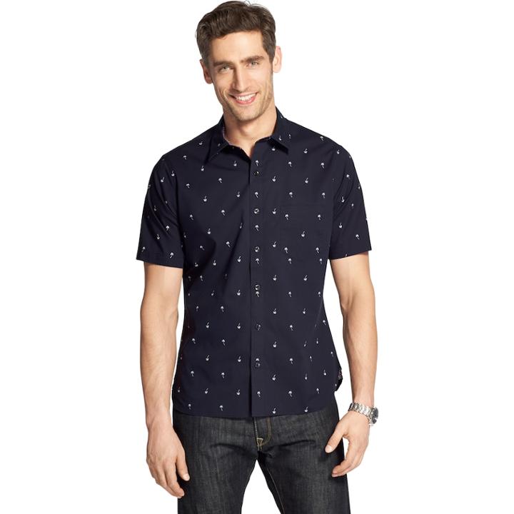 Big & Tall Van Heusen Slim-fit Never Tuck Button-down Shirt, Men's, Size: Xl Tall, Blue