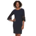 Women's Sharagano Lace Bell Sleeve Shift Dress, Size: 8, Light Blue