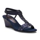 New York Transit Friendly Women's Wedge Sandals, Size: Medium (6.5), Blue