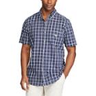 Men's Chaps Classic-fit Plaid Poplin Easy-care Button-down Shirt, Size: Medium, Blue (navy)
