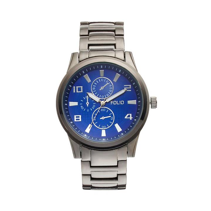 Folio Men's Stainless Steel Watch, Size: Medium, Grey