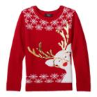Girls 7-16 & Plus Size It's Our Time Applique Graphic Ugly Christmas Sweater, Girl's, Size: Xxl Plus, Red Other