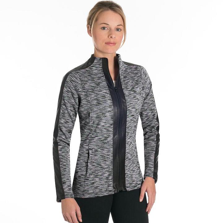 Women's Snow Angel Ultima Full-zip Fleece Moto Top, Size: Small, Grey (charcoal)