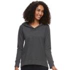 Women's Sonoma Goods For Life&trade; Hooded French Terry Sweater, Size: Medium, Grey (charcoal)