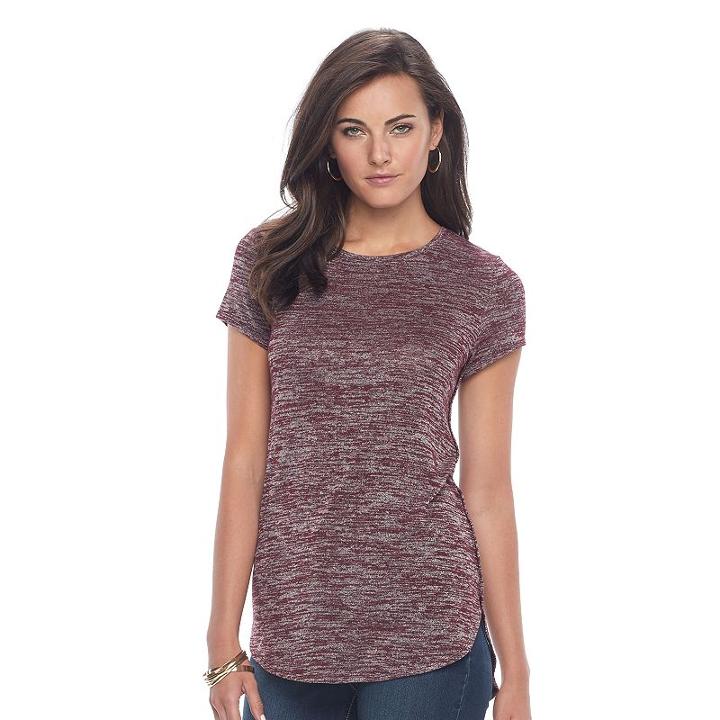 Women's Apt. 9&reg; Tunic Tee, Size: Medium, Red