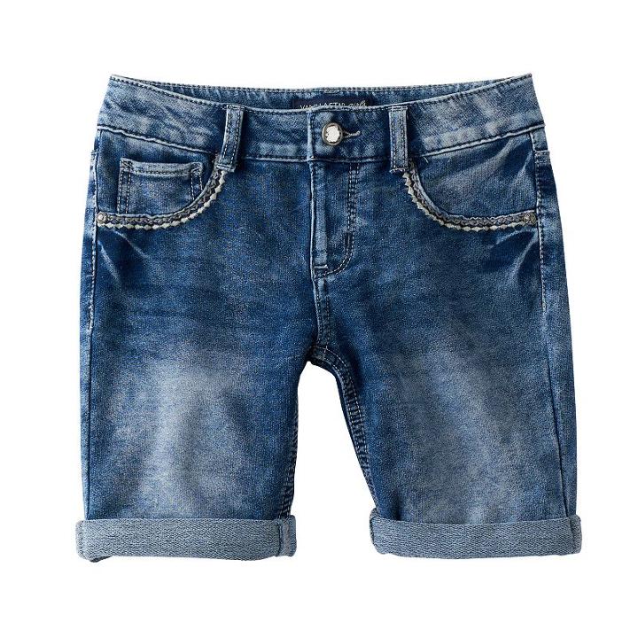 Girls 7-16 Vanilla Star Bling Pocket Bermuda Jean Shorts, Girl's, Size: 14, Med Blue