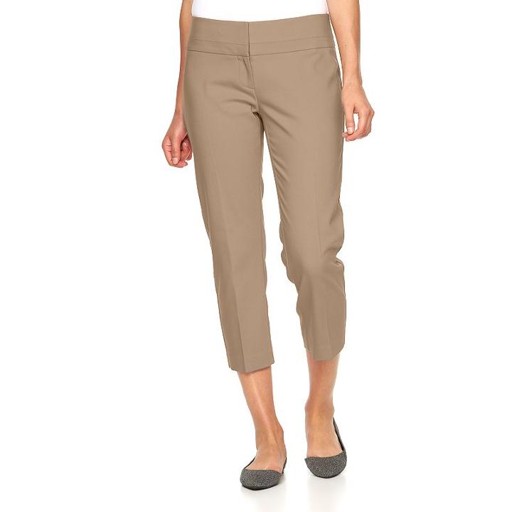 Women's Apt. 9&reg; Torie Modern Fit Capri Dress Pants, Size: 2, Med Beige