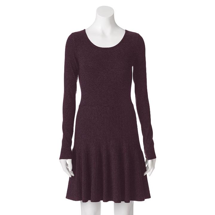 Apt. 9, Women's &reg; Ribbed Sweaterdress, Size: Xl, Purple