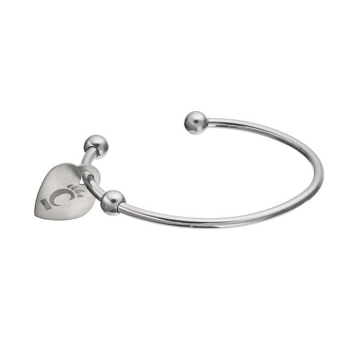 Fiora Stainless Steel Cincinnati Bearcats Charm Cuff Bracelet, Women's, Size: 7.5, Grey