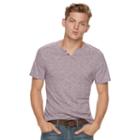 Big & Tall Rock & Republic Textured Notchneck Tee, Men's, Size: L Tall, Purple