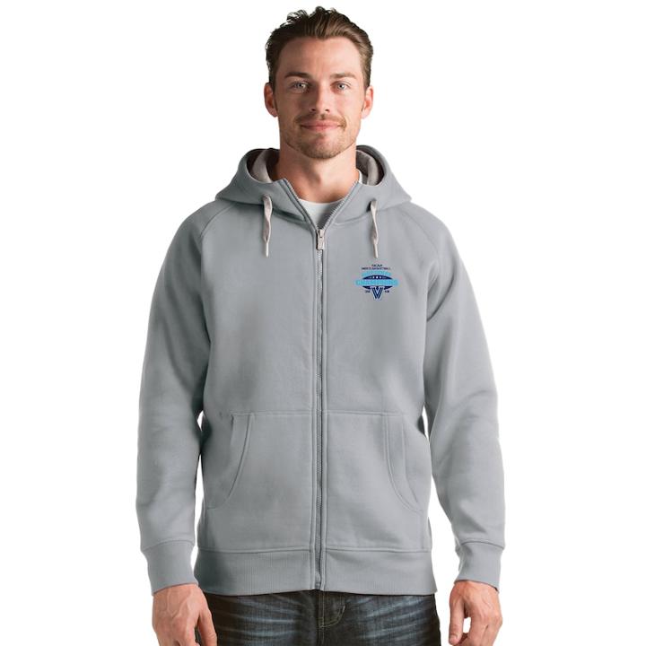 Men's Antigua Villanova Wildcats 2018 Champions Victory Full-zip Hoodie, Size: Xl, Light Grey