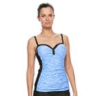 Women's Free Country Bust Enhancer Underwire Tankini Top, Size: Xl, Med Blue