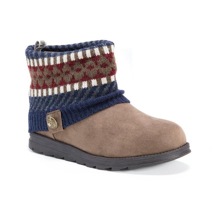 Muk Luks Paola Women's Ankle Boots, Girl's, Size: 7, Beig/green (beig/khaki)