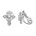 Napier Cubic Zirconia Clip On Earrings, Women's, Silver