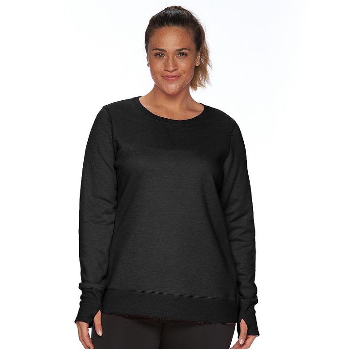 Plus Size Tek Gear&reg; Fleece Sweatshirt, Women's, Size: 3xl, Black