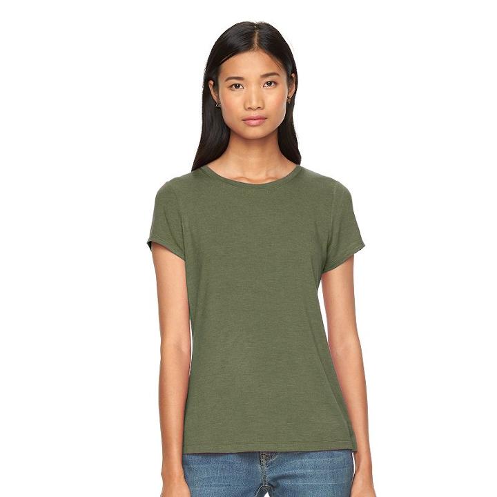 Women's Apt. 9&reg; Essential Crewneck Tee, Size: Small, Green