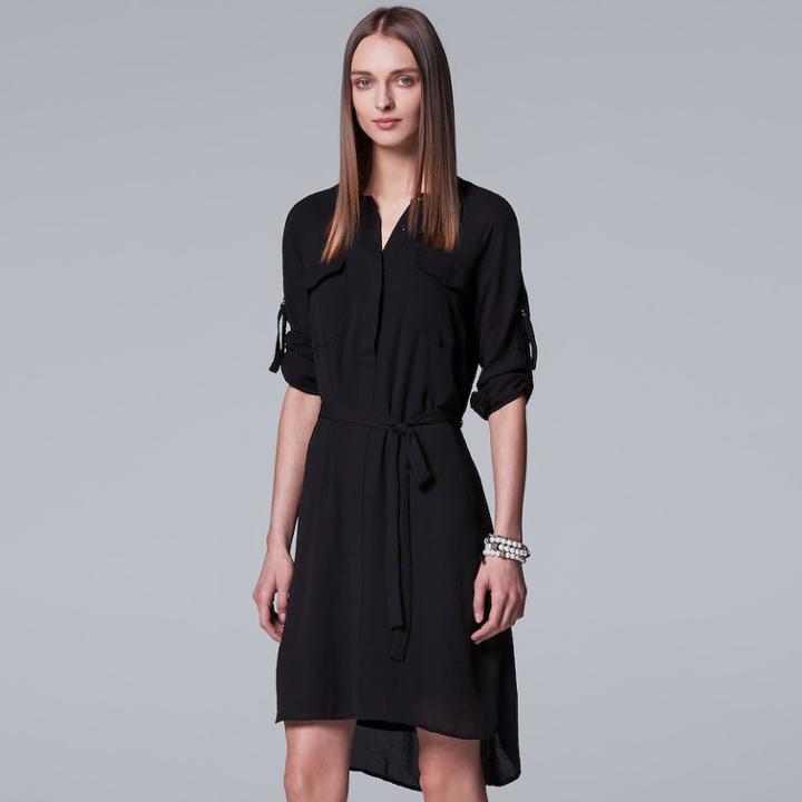 Women's Simply Vera Vera Wang Utility Shirtdress, Size: Xl, Oxford