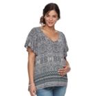 Maternity A:glow Print Flutter Tee, Women's, Size: M-mat, Blue