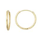 Everlasting Gold 10k Gold Textured Endless Hoop Earrings, Women's, Yellow