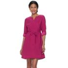 Women's Dana Buchman Satin Shirtdress, Size: Medium, Pink