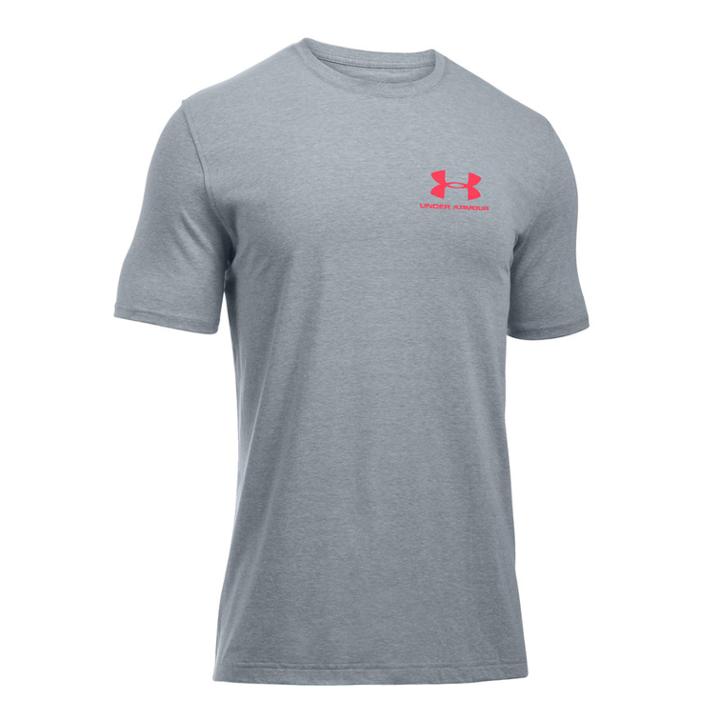 Men's Under Armour Chest Logo Tee, Size: Medium, Med Grey