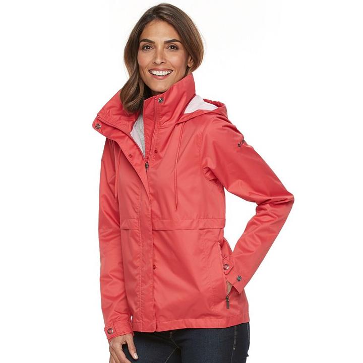 Women's Columbia Spring Run Hooded Short Trench Jacket, Size: Large, Light Pink