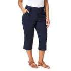 Plus Size Gloria Vanderbilt Mae Twill Cargo Capris, Women's, Size: 18 W, Blue